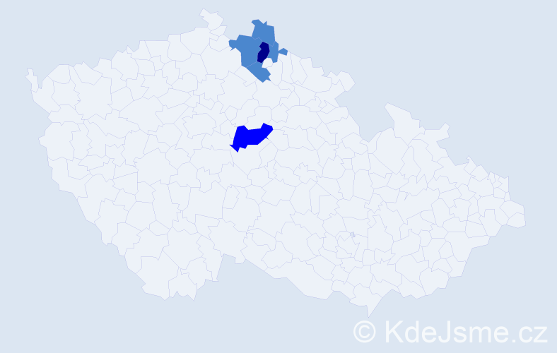 Příjmení: 'Tarabec', počet výskytů 9 v celé ČR
