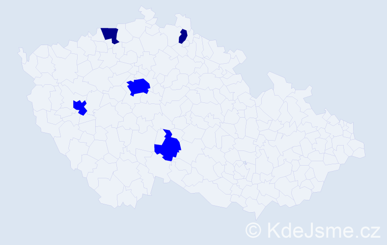 Příjmení: 'Filev', počet výskytů 7 v celé ČR