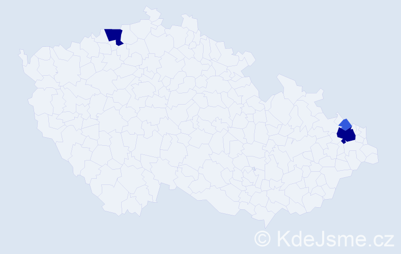 Příjmení: 'Avramčev', počet výskytů 13 v celé ČR