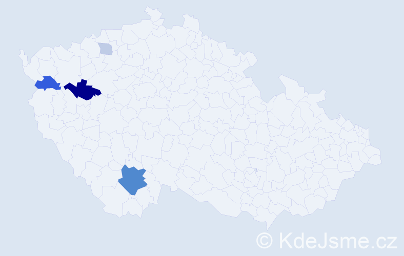 Příjmení: 'Povišer', počet výskytů 13 v celé ČR