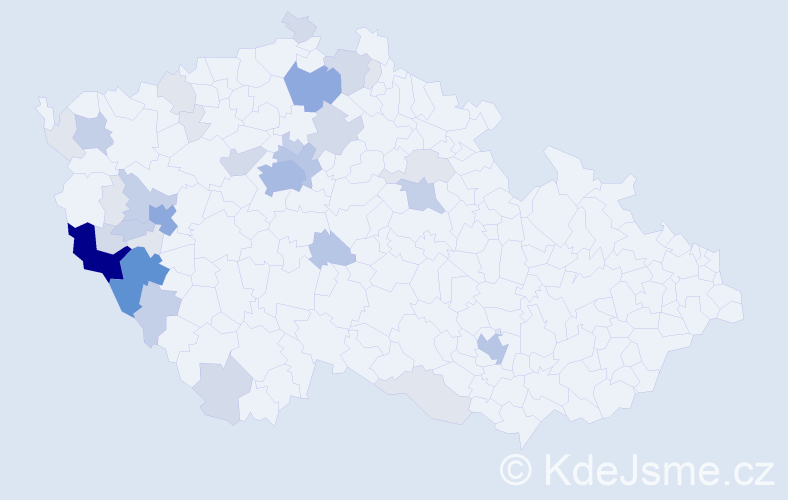 Příjmení: 'Sazama', počet výskytů 116 v celé ČR