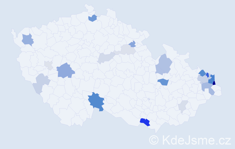 Příjmení: 'Biernat', počet výskytů 66 v celé ČR