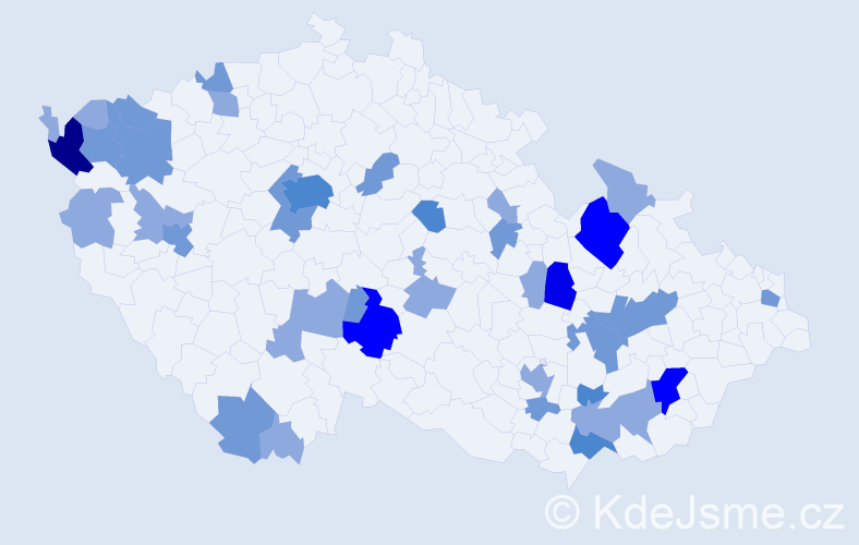 Příjmení: 'Dirbáková', počet výskytů 79 v celé ČR