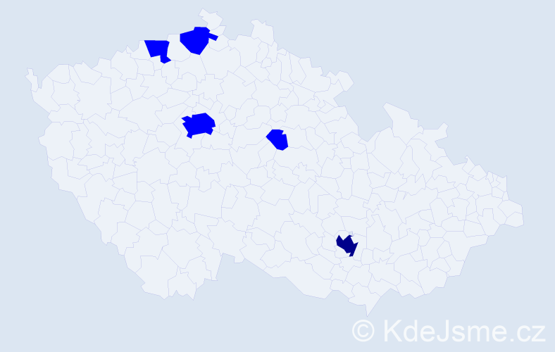 Příjmení: 'Recska', počet výskytů 6 v celé ČR