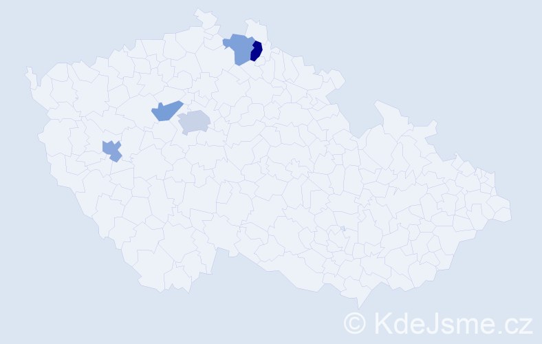 Příjmení: 'Stanynets', počet výskytů 7 v celé ČR