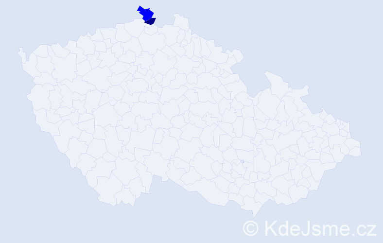 Příjmení: 'Dužár', počet výskytů 5 v celé ČR