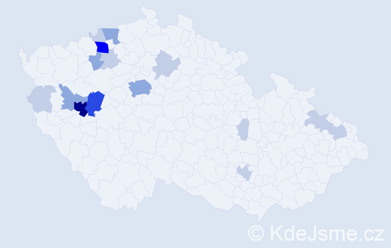 Příjmení: 'Basák', počet výskytů 42 v celé ČR