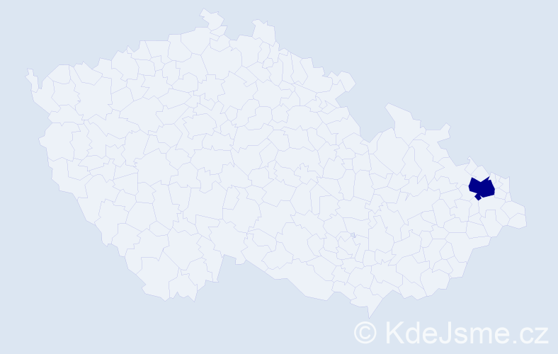 Příjmení: 'Kucos', počet výskytů 1 v celé ČR