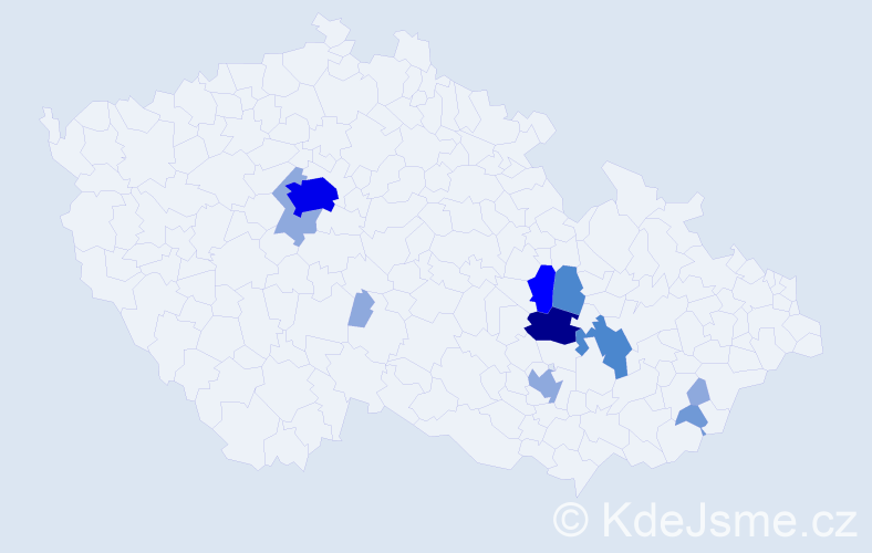 Příjmení: 'Krenar', počet výskytů 27 v celé ČR