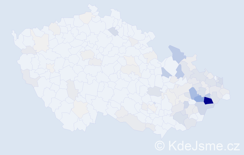 Příjmení: 'Ondruchová', počet výskytů 432 v celé ČR