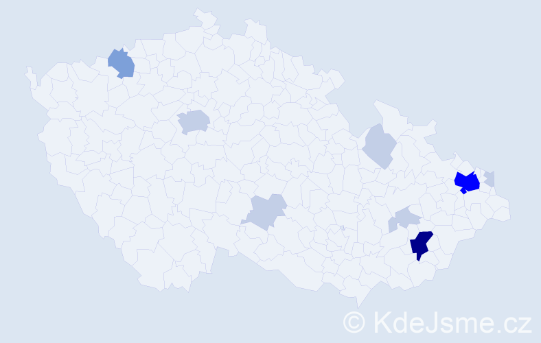 Příjmení: 'Pečková', počet výskytů 27 v celé ČR