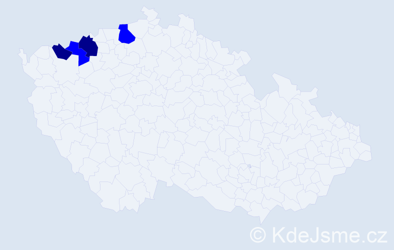 Příjmení: 'Egermannová', počet výskytů 6 v celé ČR