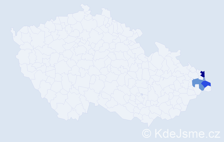 Příjmení: 'Maroszczyk', počet výskytů 18 v celé ČR