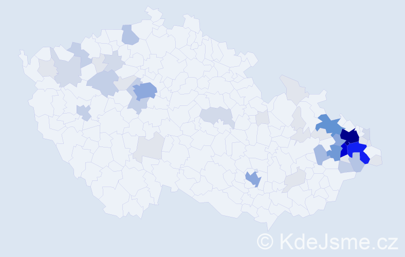 Příjmení: 'Novobilská', počet výskytů 180 v celé ČR