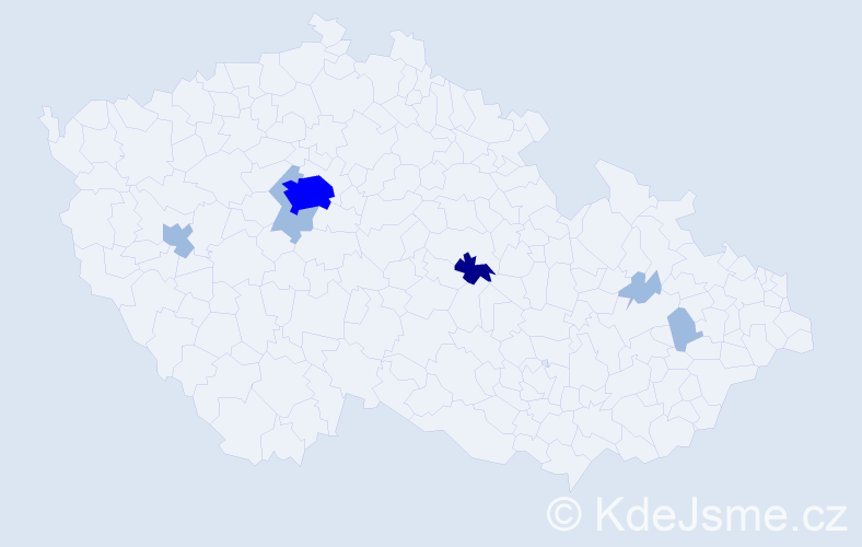 Příjmení: 'Voldanová', počet výskytů 11 v celé ČR