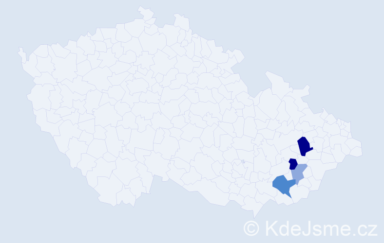 Příjmení: 'Hlobilková', počet výskytů 16 v celé ČR