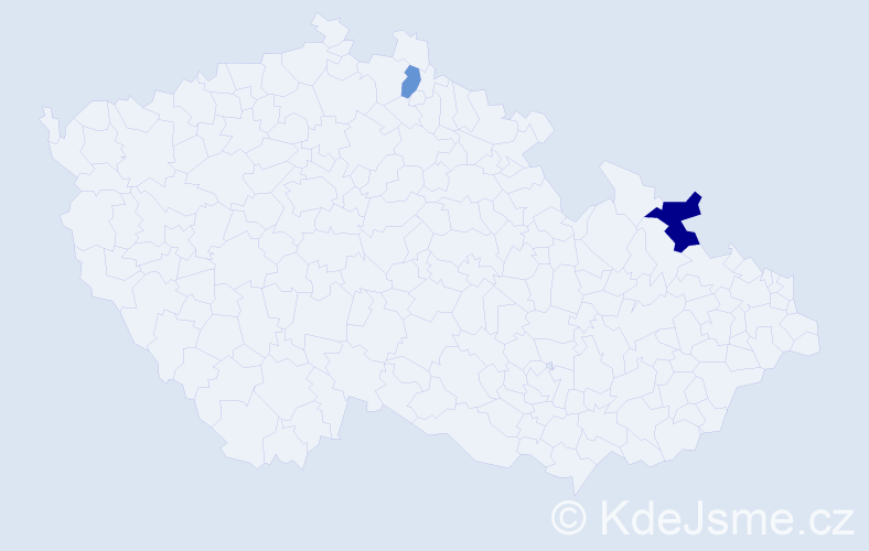 Příjmení: 'Weeks', počet výskytů 3 v celé ČR