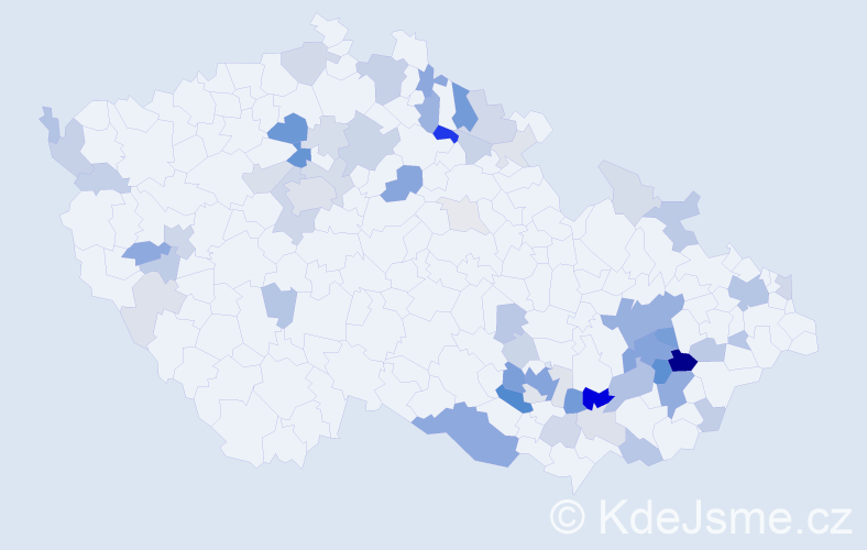 Příjmení: 'Olša', počet výskytů 189 v celé ČR