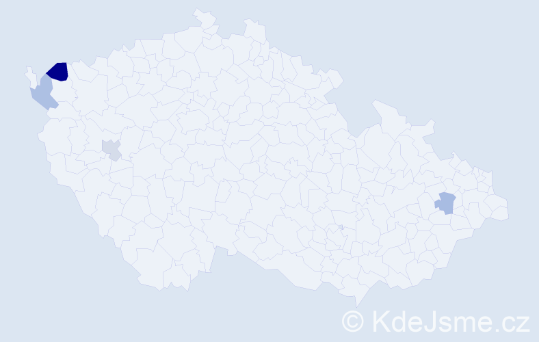 Příjmení: 'Špringsová', počet výskytů 5 v celé ČR