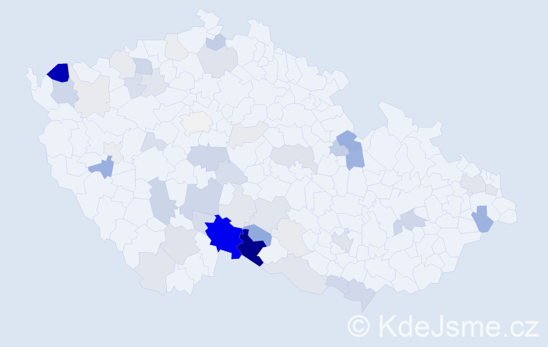 Příjmení: 'Vican', počet výskytů 139 v celé ČR