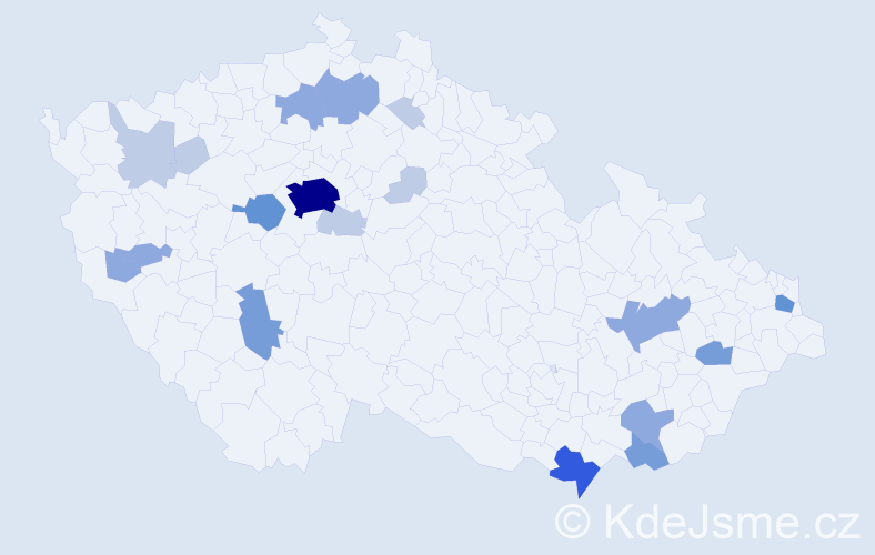 Příjmení: 'Letáková', počet výskytů 50 v celé ČR