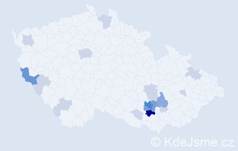 Příjmení: 'Drahonská', počet výskytů 43 v celé ČR
