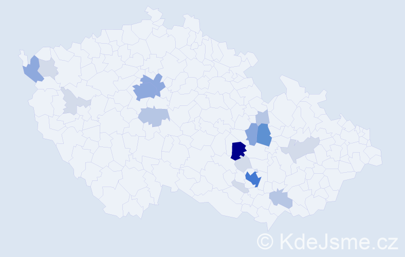 Příjmení: 'Nečesánková', počet výskytů 57 v celé ČR
