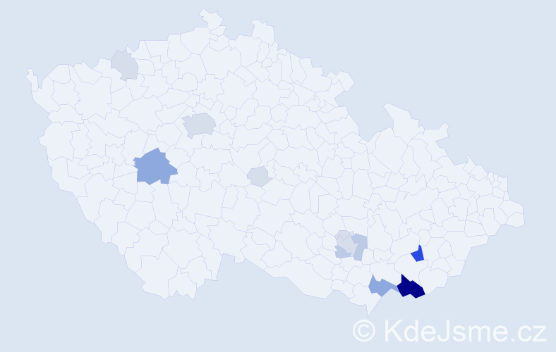 Příjmení: 'Čambala', počet výskytů 44 v celé ČR