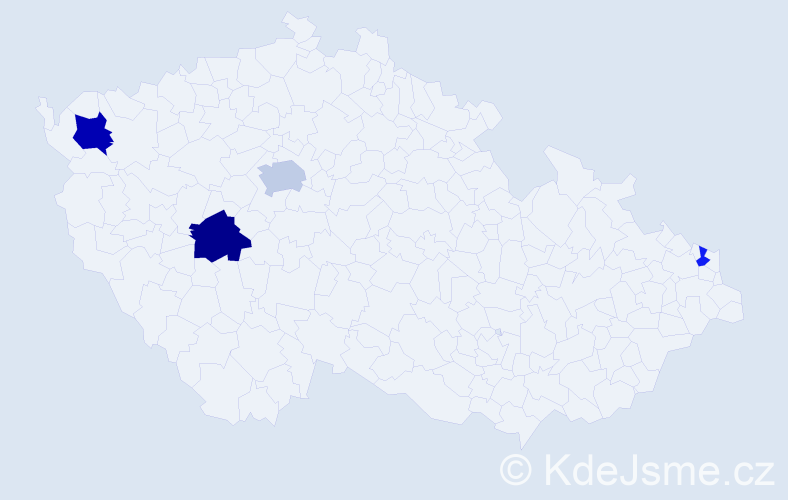 Příjmení: 'Dienešová', počet výskytů 7 v celé ČR