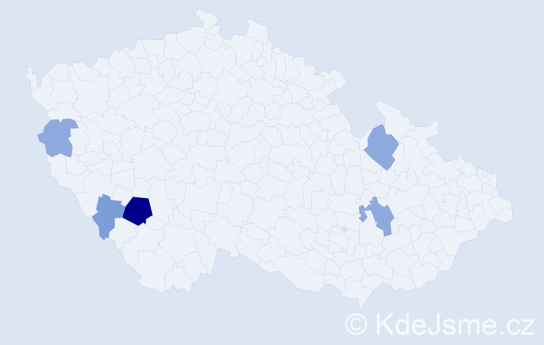 Příjmení: 'Kubelák', počet výskytů 12 v celé ČR
