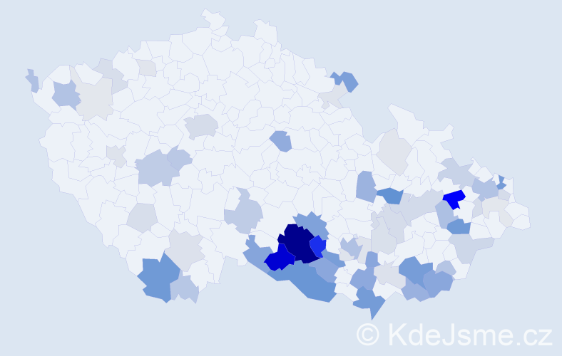 Příjmení: 'Bazala', počet výskytů 214 v celé ČR