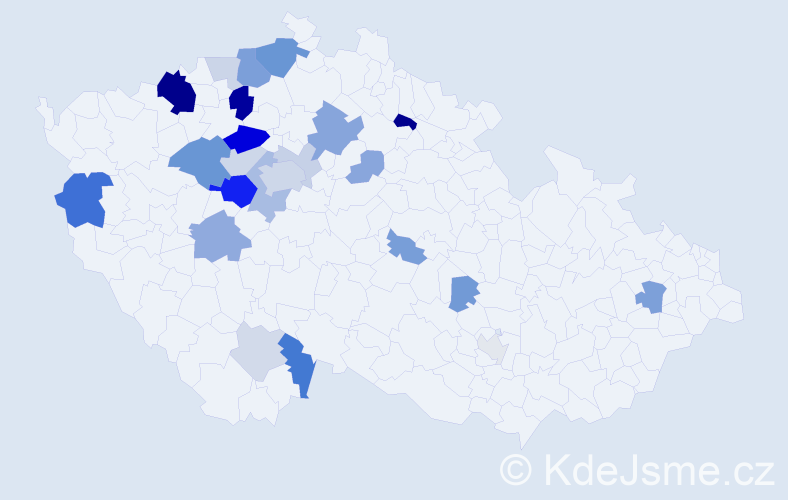 Příjmení: 'Mittelbachová', počet výskytů 68 v celé ČR