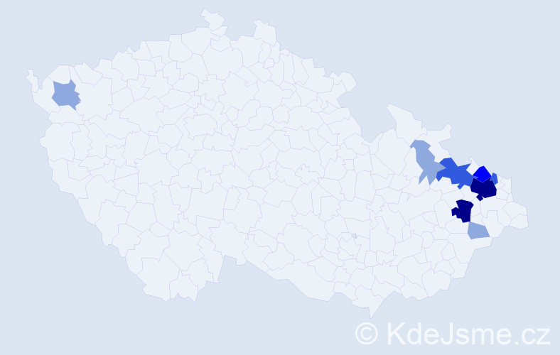 Příjmení: 'Lares', počet výskytů 23 v celé ČR
