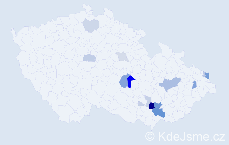 Příjmení: 'Bartalosová', počet výskytů 28 v celé ČR