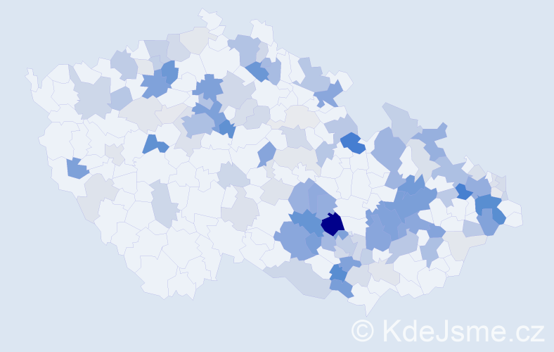Příjmení: 'Šubert', počet výskytů 388 v celé ČR