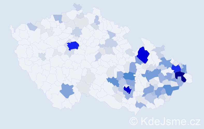 Příjmení: 'Mynářová', počet výskytů 468 v celé ČR