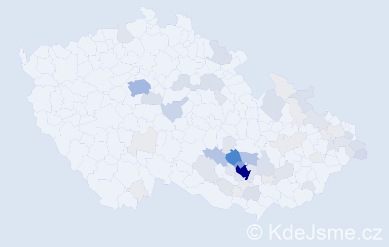 Příjmení: 'Mičánková', počet výskytů 212 v celé ČR
