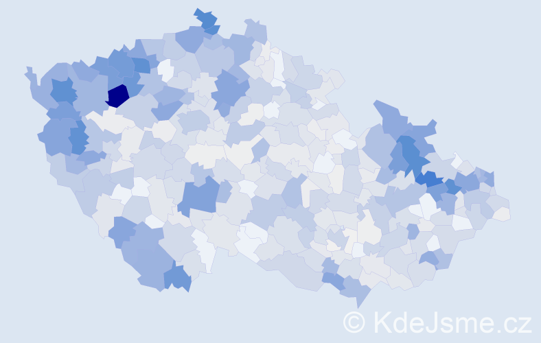 Příjmení: 'Kováč', počet výskytů 3275 v celé ČR