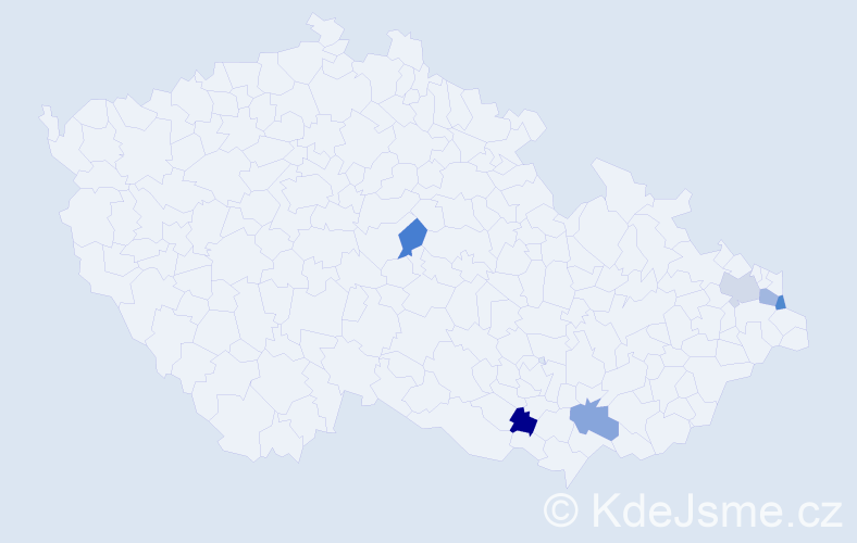 Příjmení: 'Beňušková', počet výskytů 6 v celé ČR
