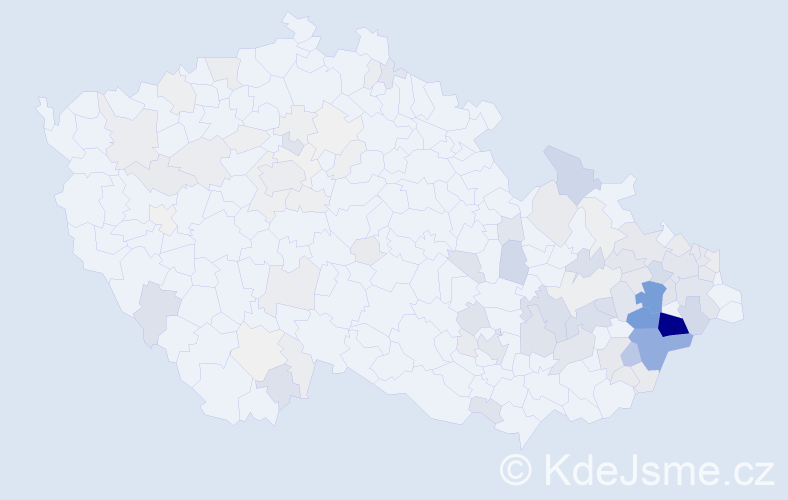 Příjmení: 'Baroš', počet výskytů 417 v celé ČR