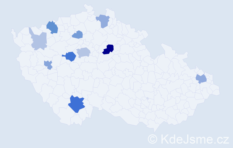 Příjmení: 'Pachner', počet výskytů 34 v celé ČR