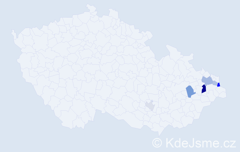 Příjmení: 'Kubaliková', počet výskytů 12 v celé ČR