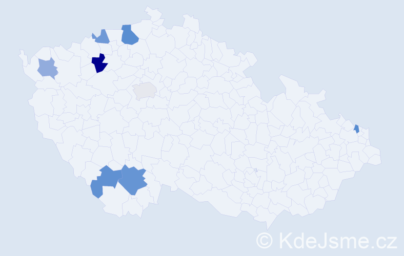Příjmení: 'Kendrová', počet výskytů 13 v celé ČR