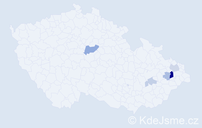 Příjmení: 'Heláková', počet výskytů 12 v celé ČR