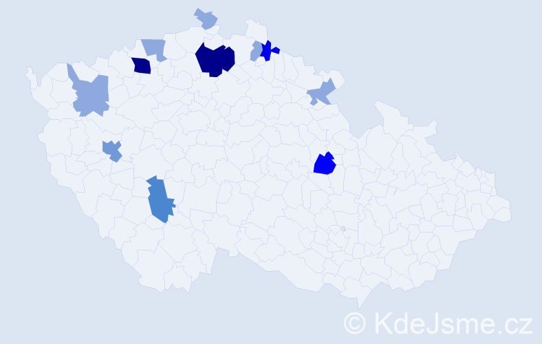 Příjmení: 'Ficu', počet výskytů 31 v celé ČR
