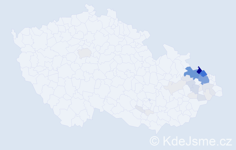 Příjmení: 'Vilášková', počet výskytů 171 v celé ČR