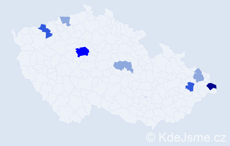 Příjmení: 'Kalinská', počet výskytů 19 v celé ČR