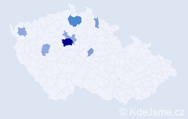 Příjmení: 'Mery', počet výskytů 18 v celé ČR