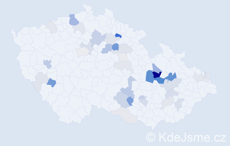 Příjmení: 'Pyšná', počet výskytů 106 v celé ČR