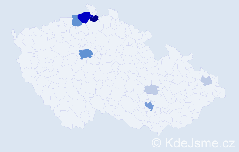 Příjmení: 'Melničáková', počet výskytů 32 v celé ČR